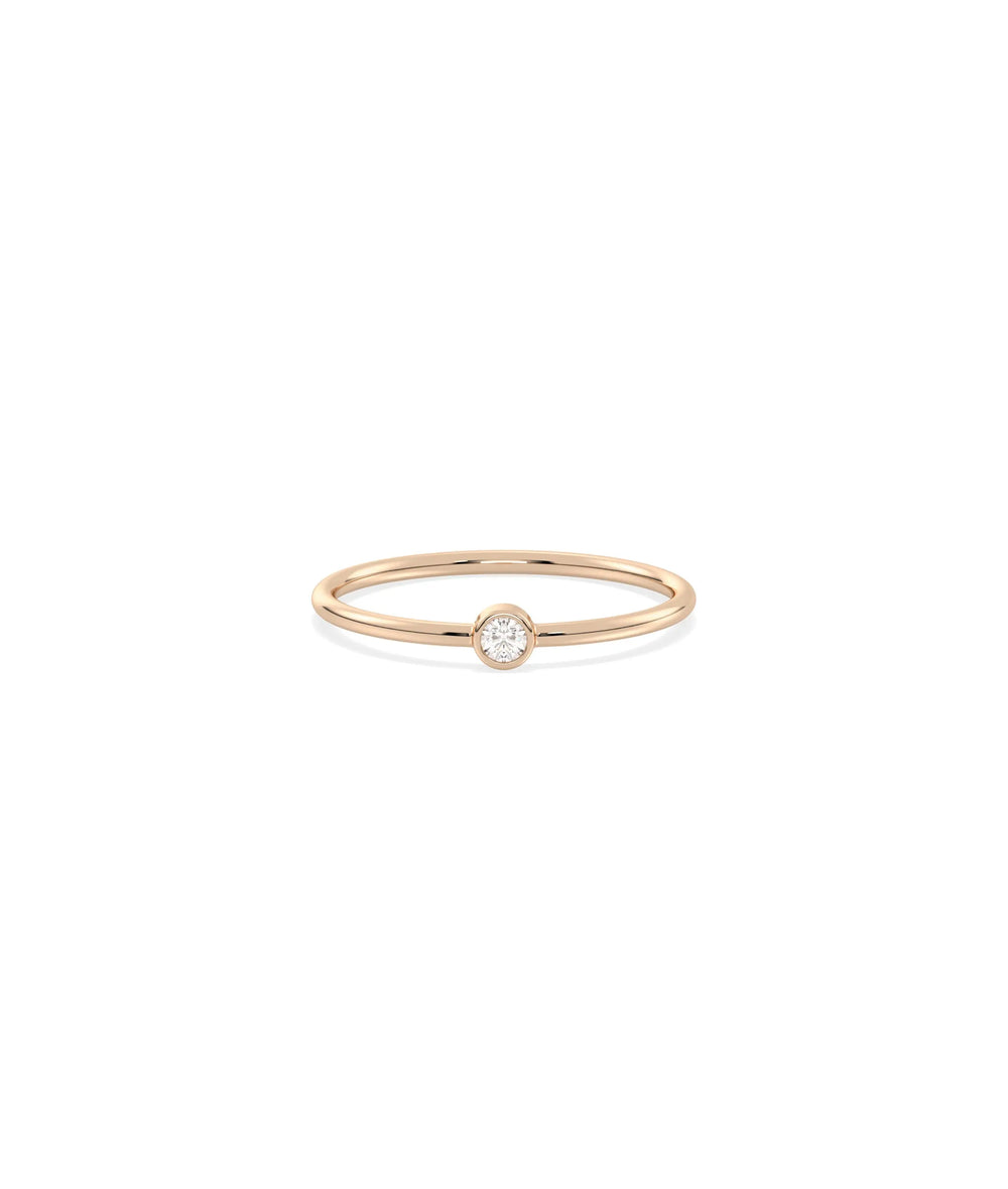 Diamond Solitaire Stackable Ring - 79e | Everyday 14K Gold Jewelry