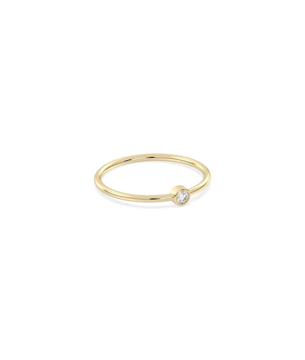 Diamond Solitaire Stackable Ring - 79e | Everyday 14K Gold Jewelry