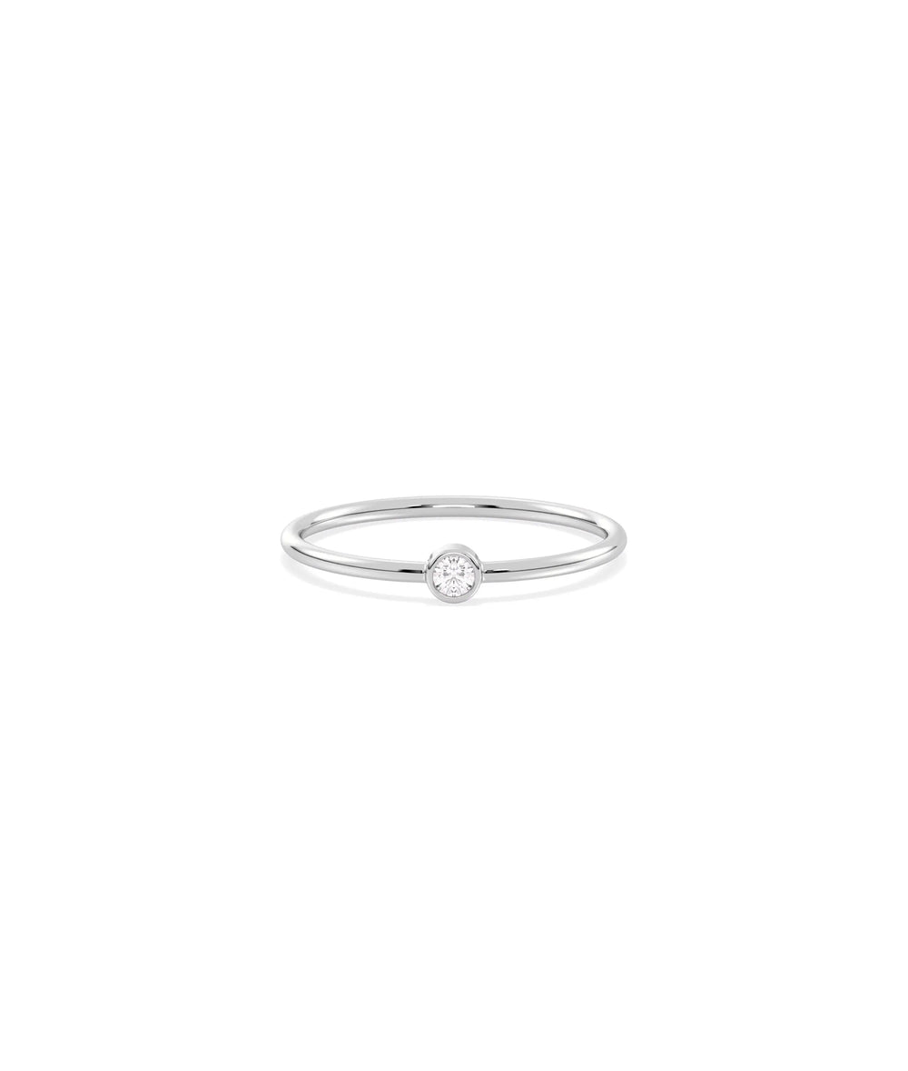 Diamond Solitaire Stackable Ring - 79e | Everyday 14K Gold Jewelry