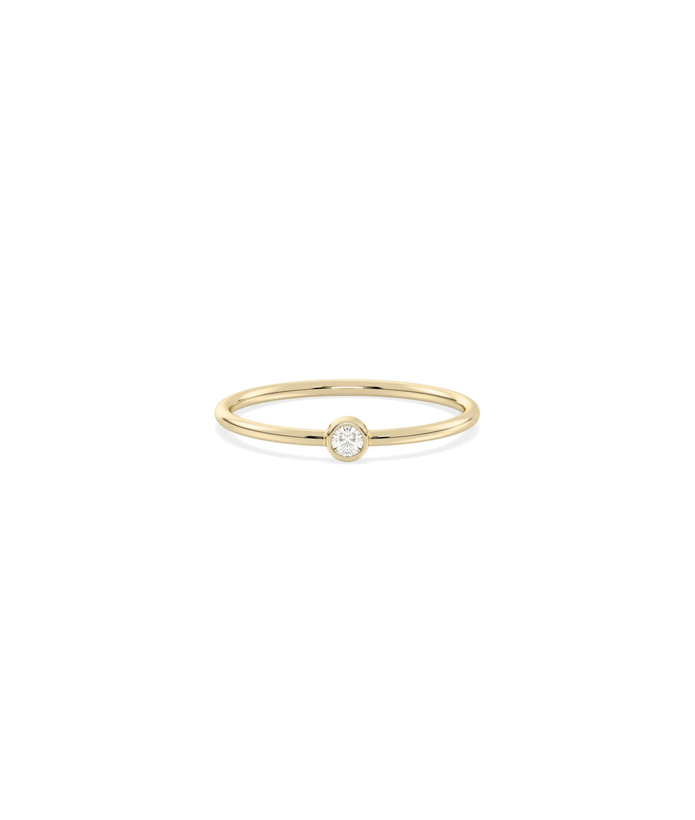Diamond Solitaire Stackable Ring - 79e | Everyday 14K Gold Jewelry