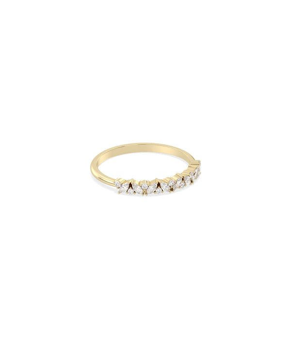 Side view of Diamond Multi Shape Cluster Band Ring showing 1.7mm width and mixed shapes alternate view