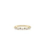 Diamond Multi Shape Cluster Band Ring in yellow gold with varied diamond clusters