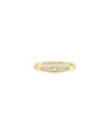 Diamond Starburst Signet Band Ring in yellow gold with starburst patterns on band