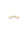 Diamond Chevron Band Ring in yellow gold with V-shaped chevron diamond pattern
