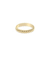 Side view 4 mm Wide Gold Twist Band Ring showing balanced 4mm width and dimensional twist