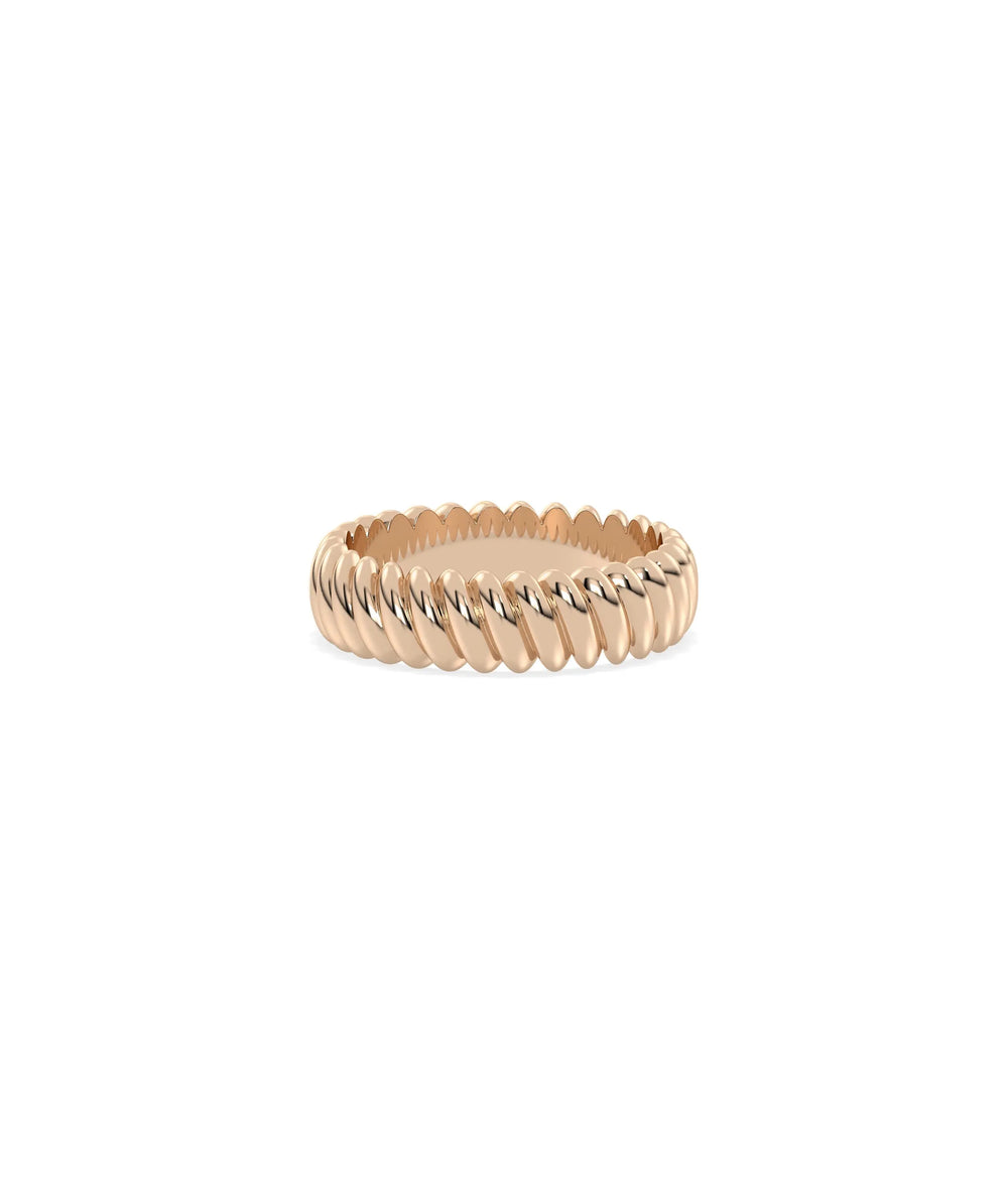 Rose gold Gold Twist Band Ring with timeless twisted rope and dimensional texture