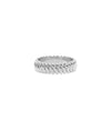 White gold Gold Twist Band Ring featuring elegant rope-like twisted pattern
