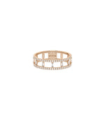 Rose gold Diamond 2 Line Eternity Band Ring with two-row baguette diamonds
