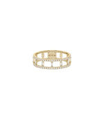 Diamond 2 Line Eternity Band Ring with Baguettes in yellow gold with dual baguette rows