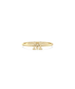 Initial band ring side view displaying 6.50mm letter height and custom styling