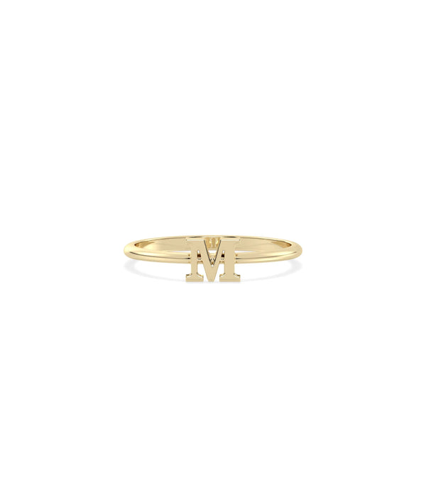 Initial band ring side view displaying 6.50mm letter height and custom styling alternate view