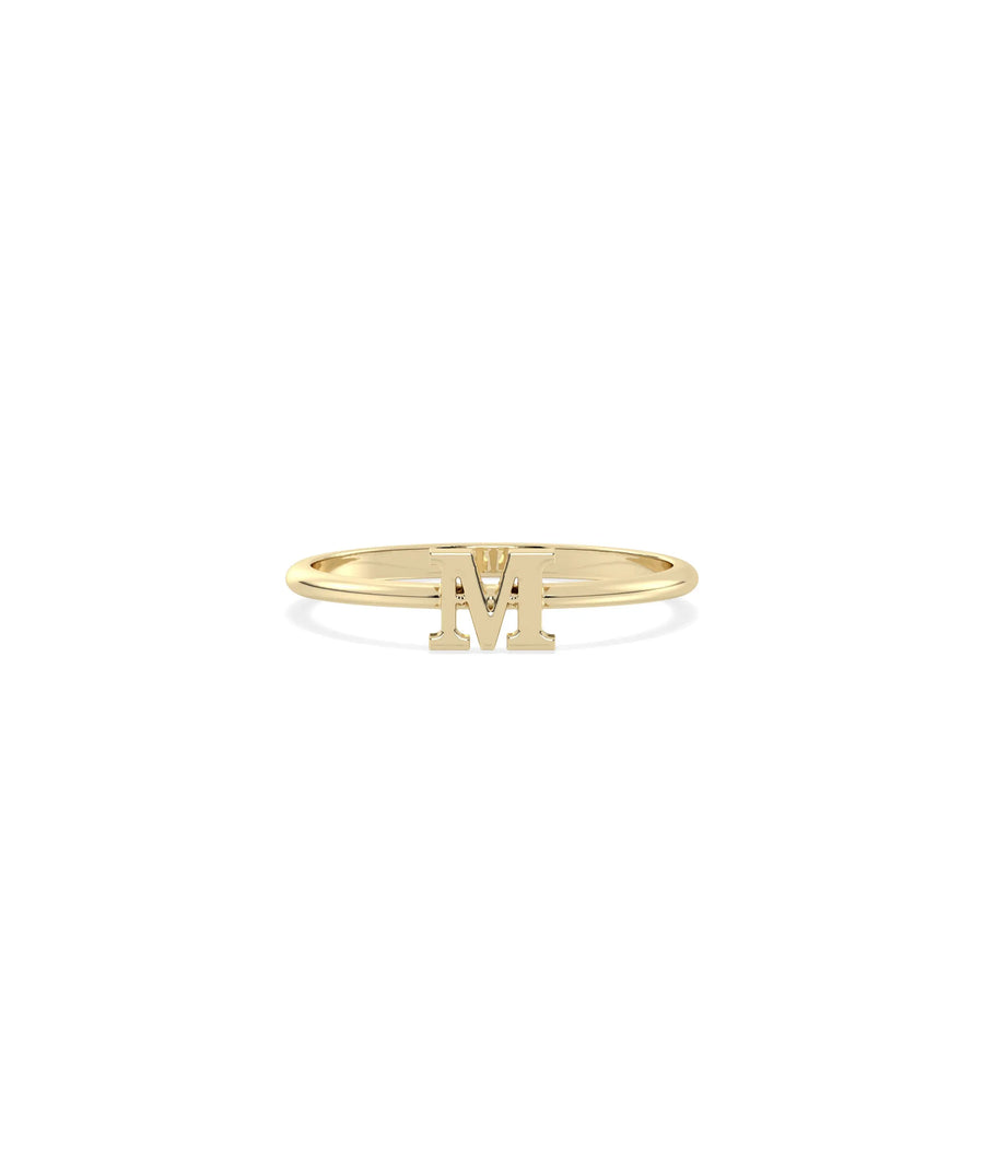 Initial band ring side view displaying 6.50mm letter height and custom styling