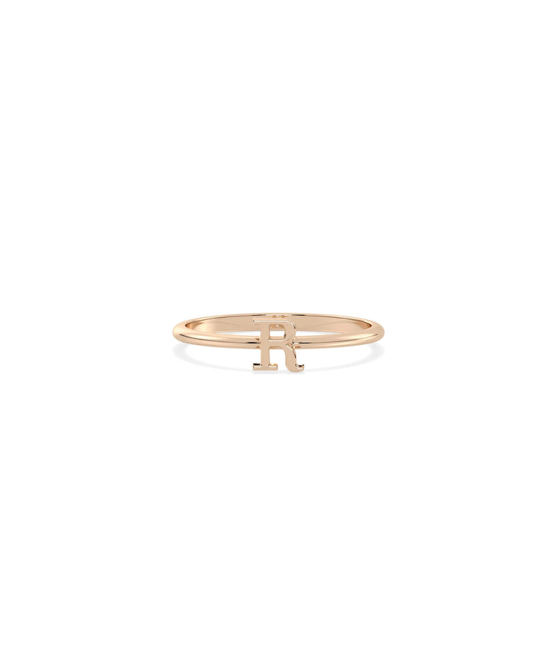 Rose gold initial band featuring durable high-quality solid gold construction