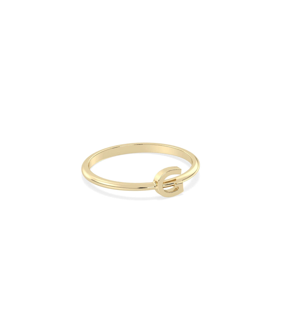 Personalized initial ring lifestyle shot showcasing unique everyday elegant style