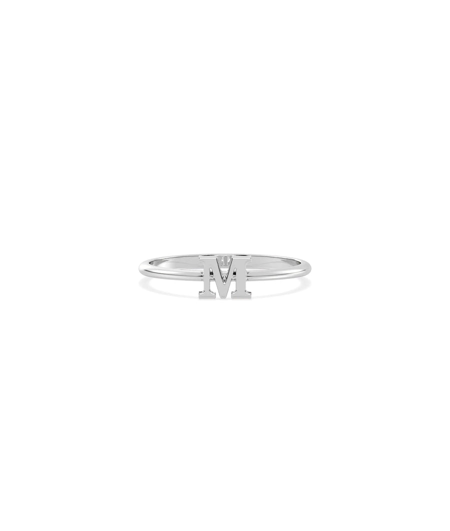 Custom Gold Initial Band Ring white gold with one-of-a-kind personalized beauty