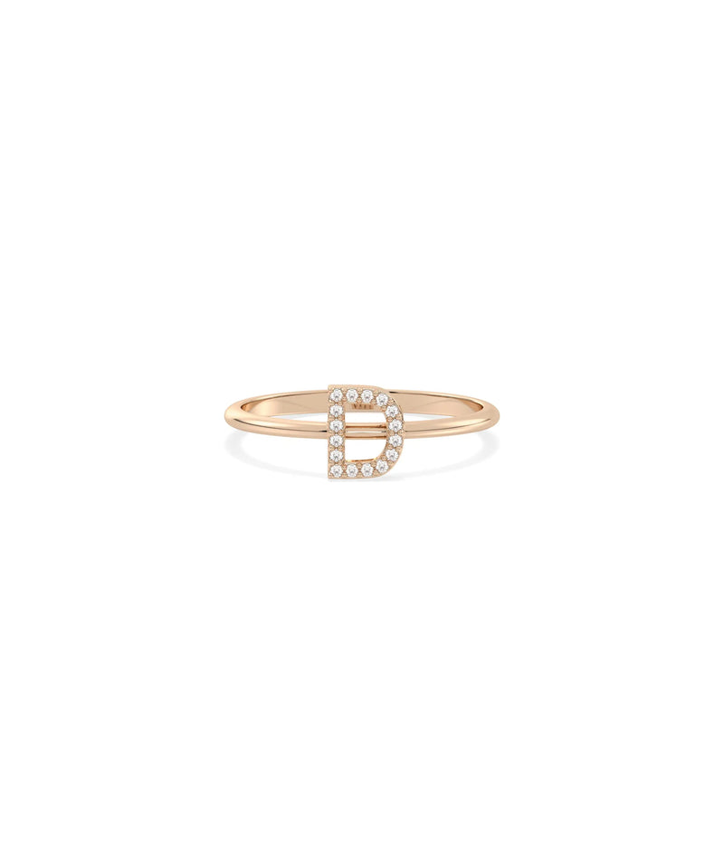Diamond Initial Letter Ring - 79e | Everyday 14K Gold Jewelry