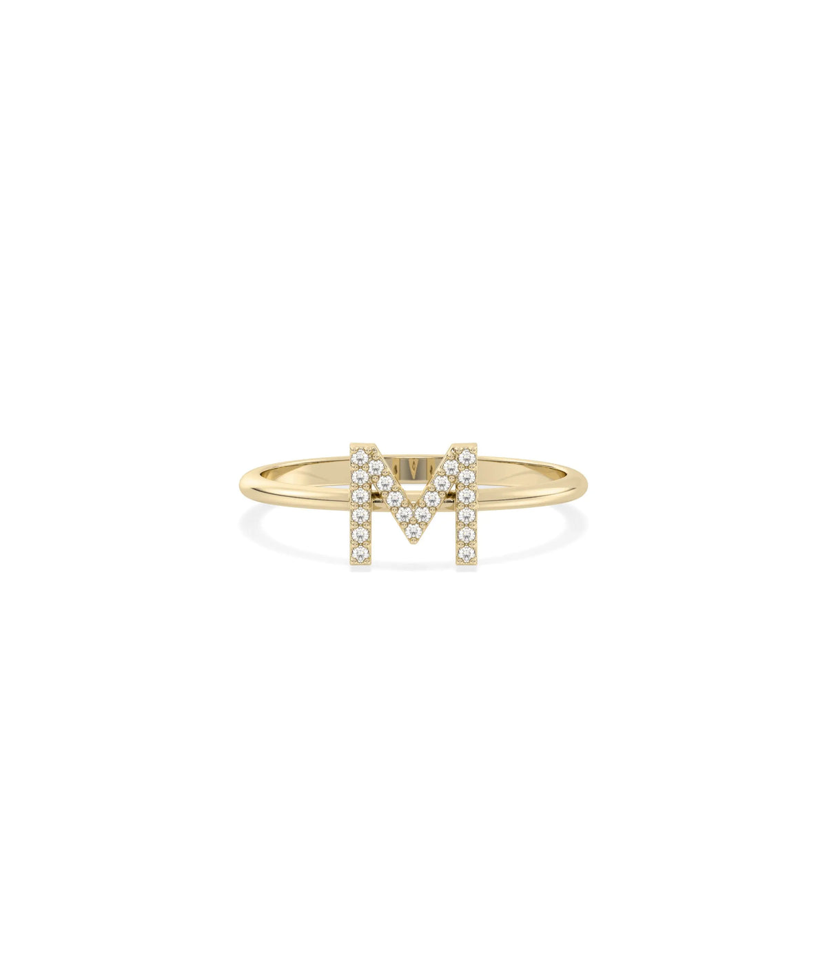 Diamond Initial Letter Ring - 79e | Everyday 14K Gold Jewelry