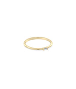 Side view of Diamond Baguette Ring showing 1.4mm width and baguette detail