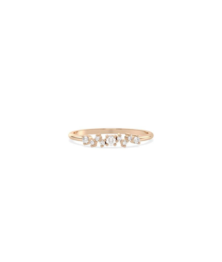 Rose gold Diamond Cluster Ring with elegant multiple diamond cluster arrangement
