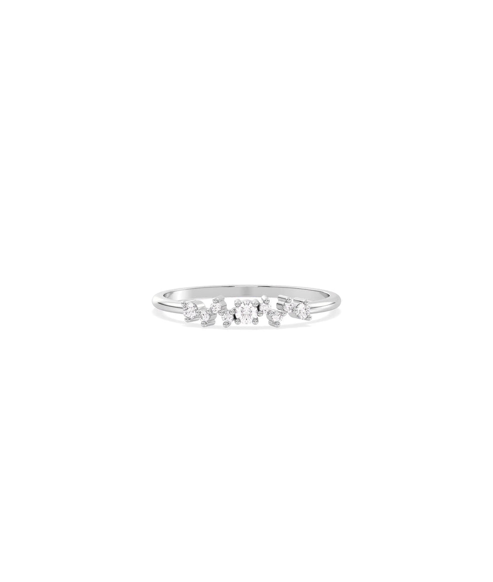 Diamond Cluster Ring in white gold featuring brilliant grouped diamond sparkle