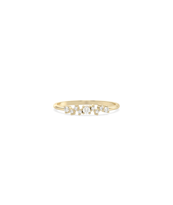 Side view of Diamond Cluster Ring showing 3.4mm cluster size and profile detail