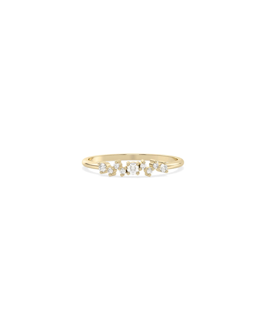 Side view of Diamond Cluster Ring showing 3.4mm cluster size and profile detail