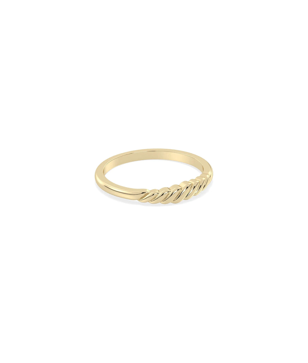 Diamond Twist Signet Ring - 79e | Everyday 14K Gold Jewelry