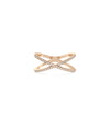 Rose gold Diamond Line Criss Cross Ring with bold diamond-adorned intersecting lines