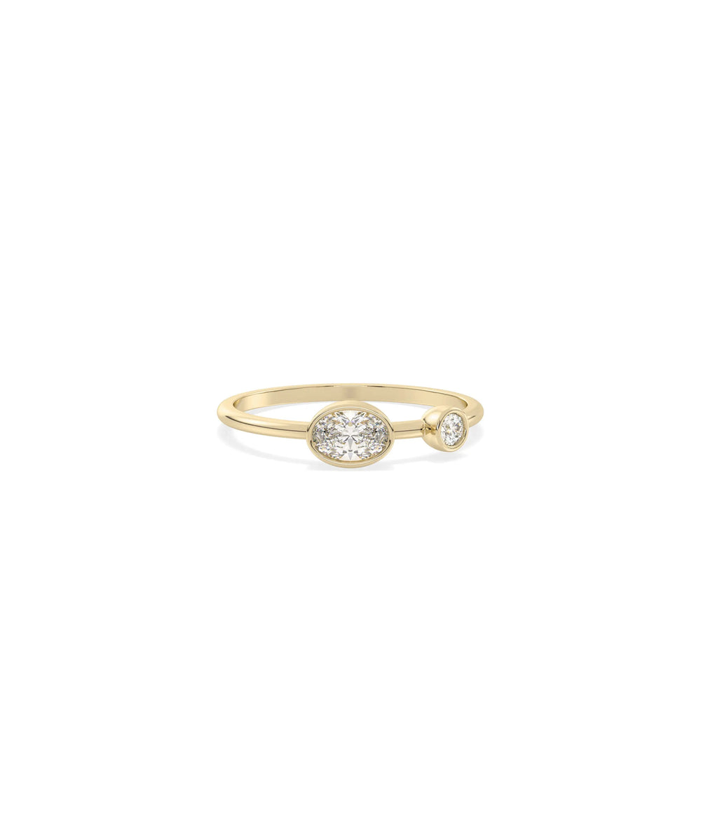 2 Stone Stackable Diamond Ring - 79e | Everyday 14K Gold Jewelry