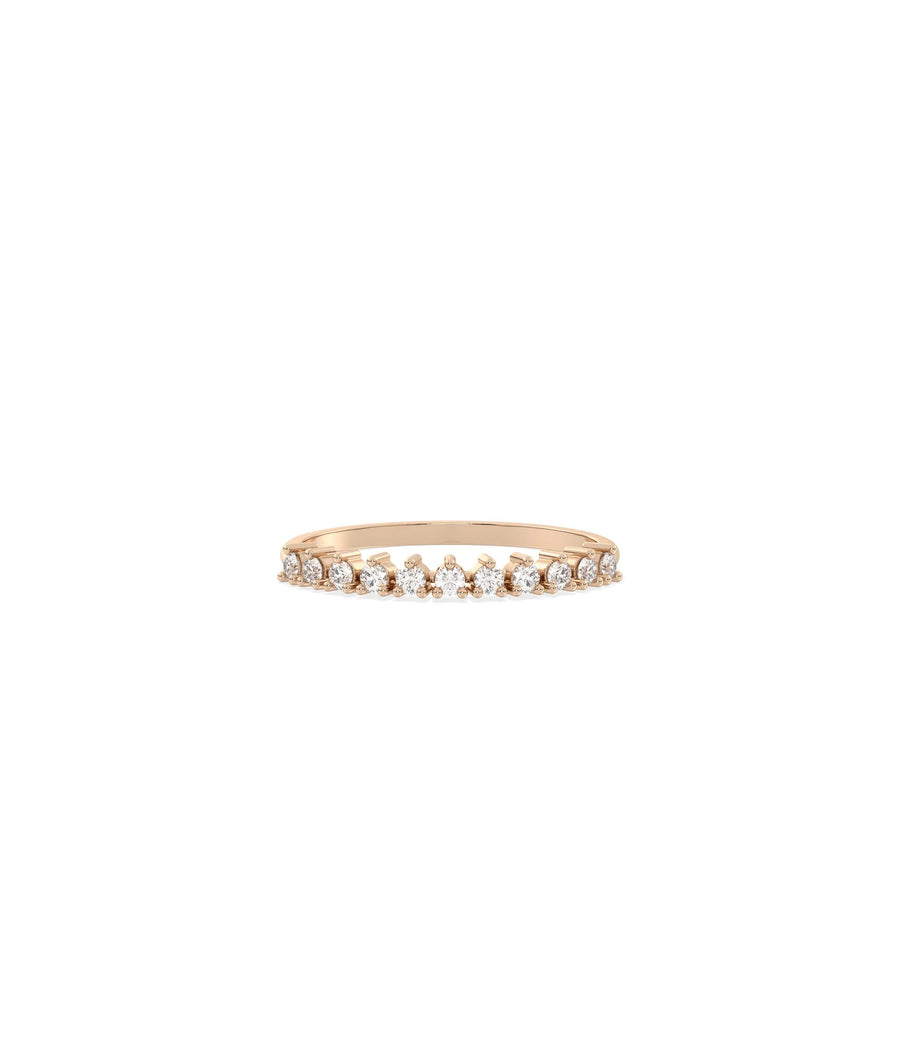 3 Prong Diamond Band Ring - 79e | Everyday 14K Gold Jewelry