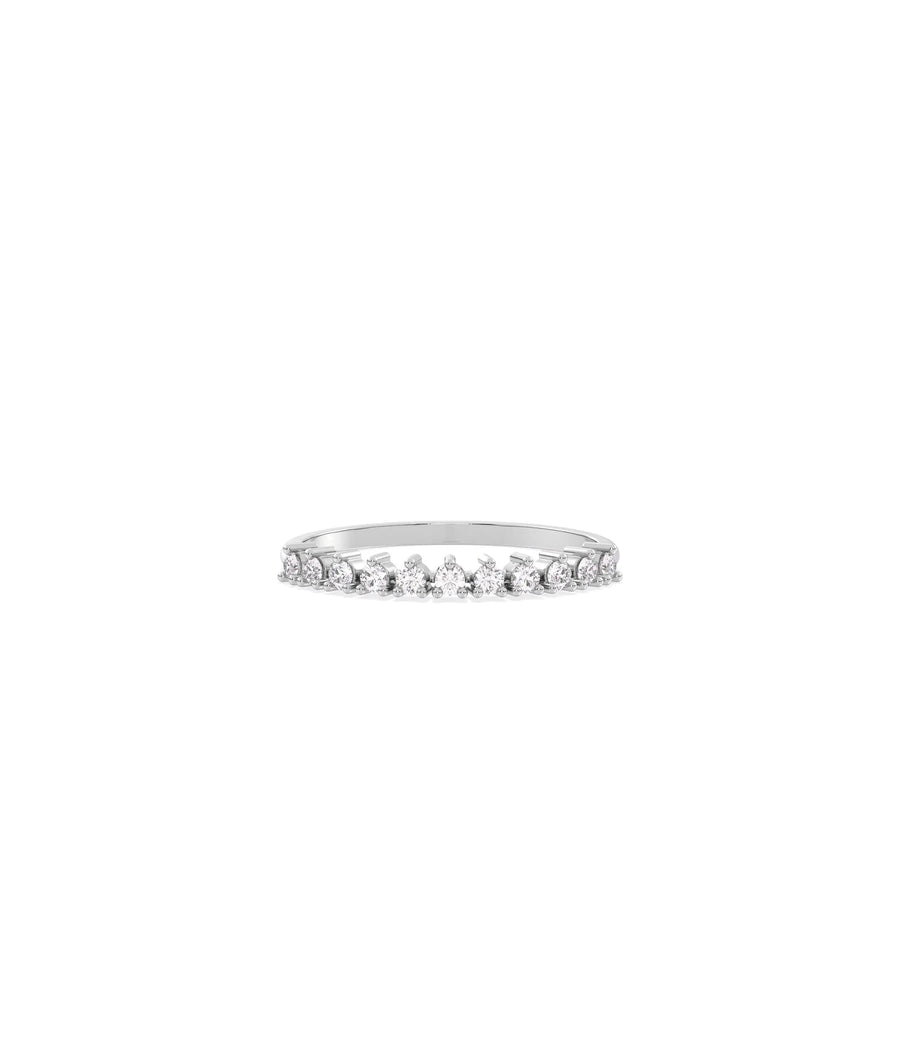 3 Prong Diamond Band Ring - 79e | Everyday 14K Gold Jewelry
