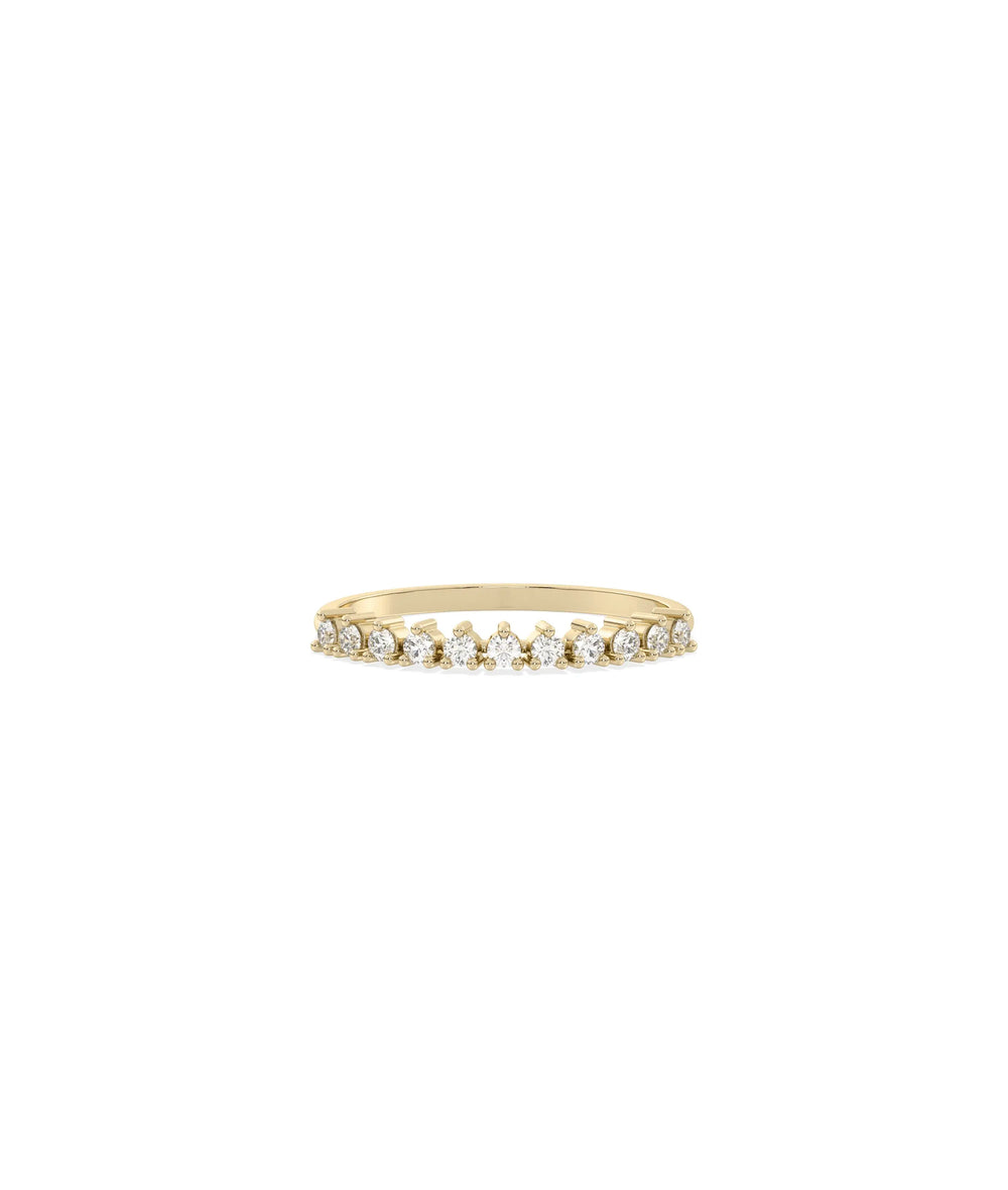 3 Prong Diamond Band Ring - 79e | Everyday 14K Gold Jewelry