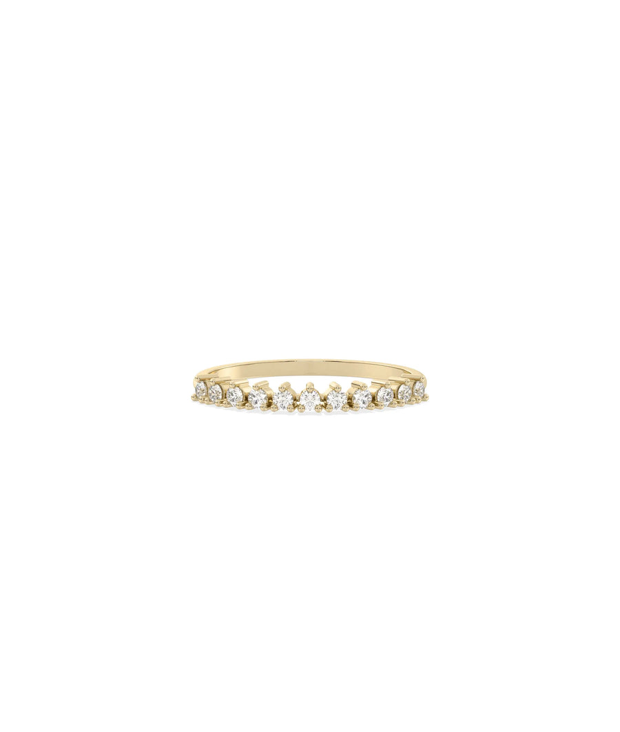 3 Prong Diamond Band Ring - 79e | Everyday 14K Gold Jewelry