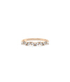 Rose gold cluster band ring featuring multiple diamond shapes in elegant groupings