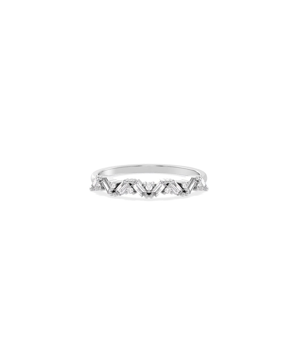 Diamond Multi Shape Cluster Band Ring white gold with mixed-cut cluster design