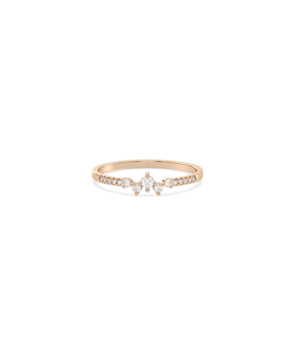 Diamond Cluster Band Ring | Wedding Ring - 79e | Everyday 14K Gold Jewelry