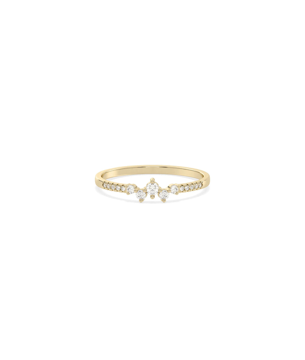 Diamond Cluster Band Ring | Wedding Ring - 79e | Everyday 14K Gold Jewelry