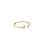 Split band ring side view displaying 1.3mm width and open architectural design