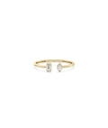Mixed Cut Diamond Open Ring
