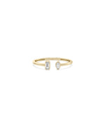Multi Shape Diamond Split Ring yellow gold showcasing mixed diamond cuts design