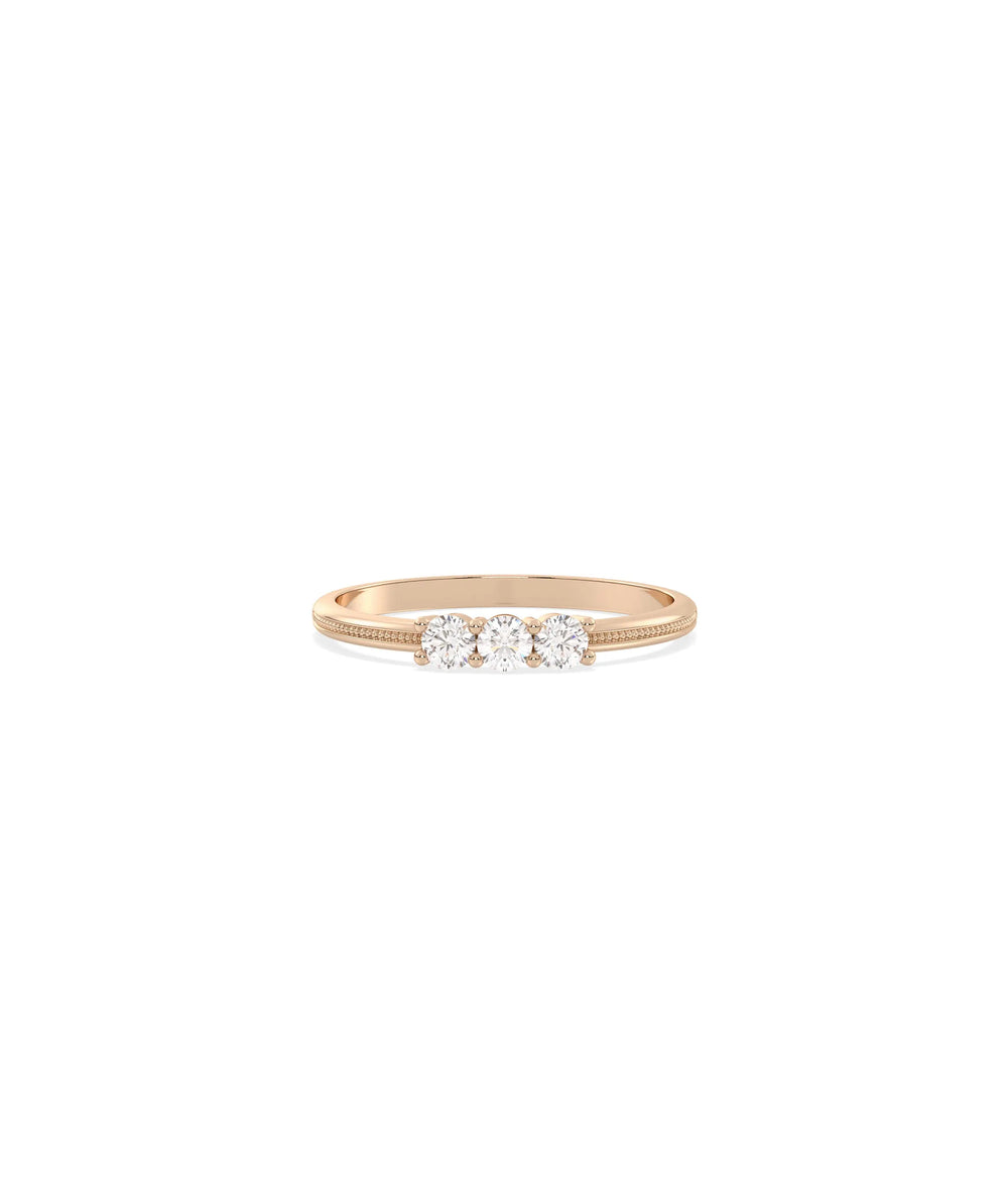 3 Stone Diamond Ring - 79e | Everyday 14K Gold Jewelry