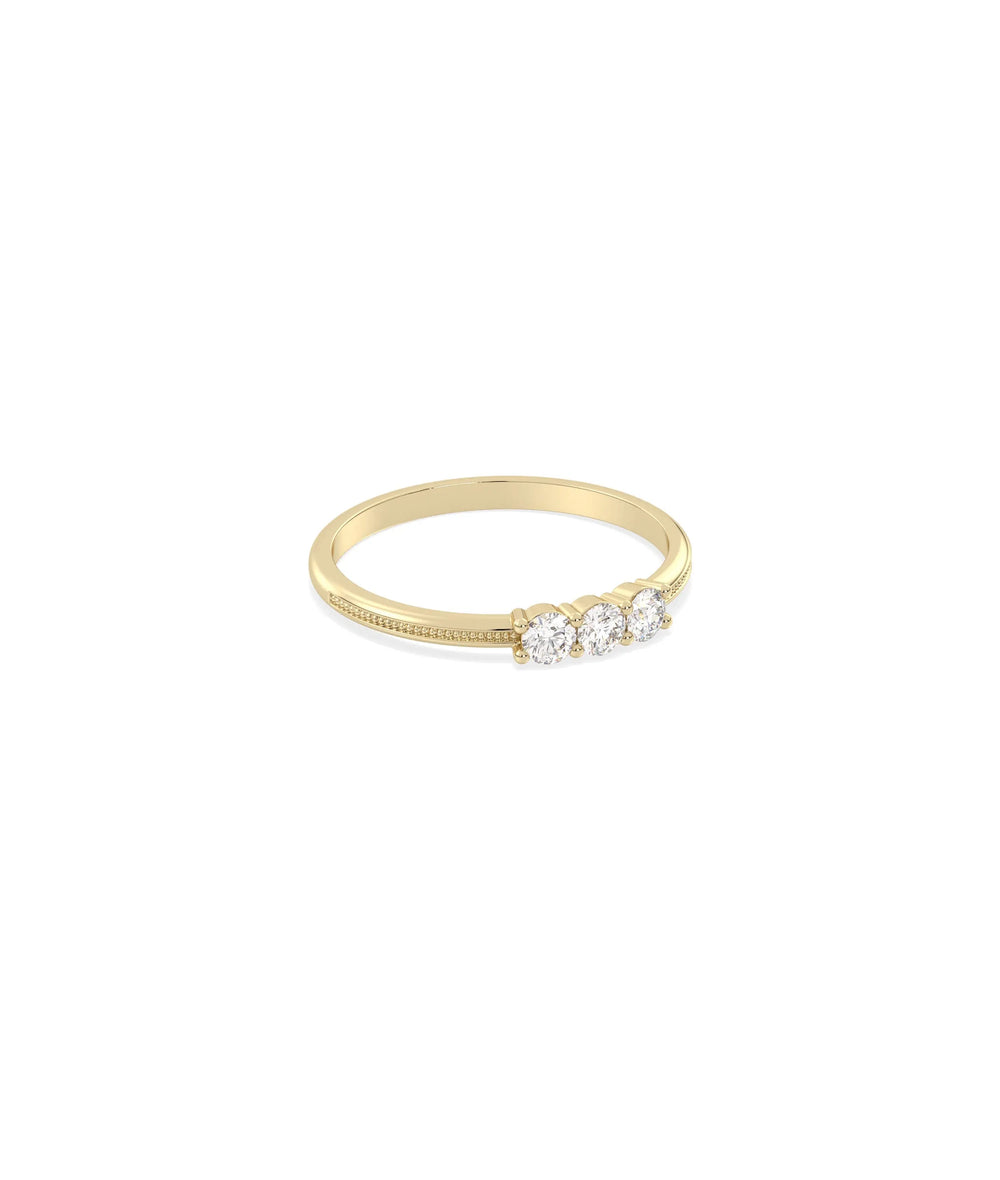 3 Stone Diamond Ring - 79e | Everyday 14K Gold Jewelry