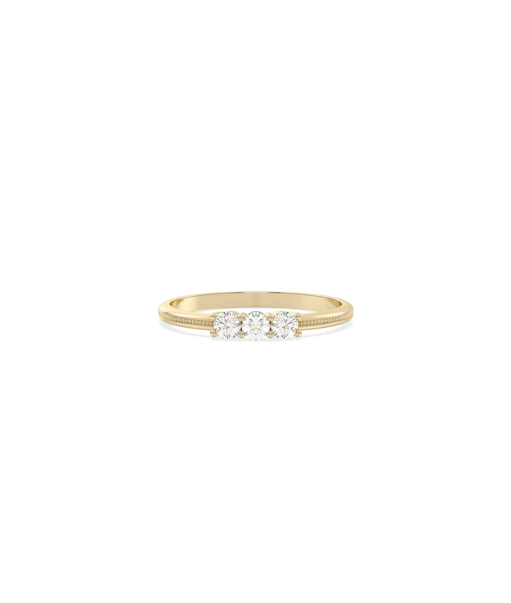 3 Stone Diamond Ring - 79e | Everyday 14K Gold Jewelry