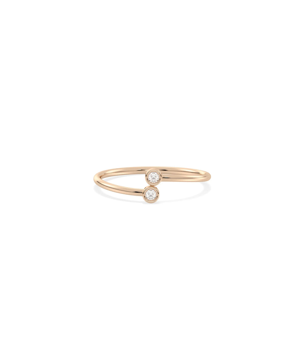 2 Stone Diamond Ring - 79e | Everyday 14K Gold Jewelry