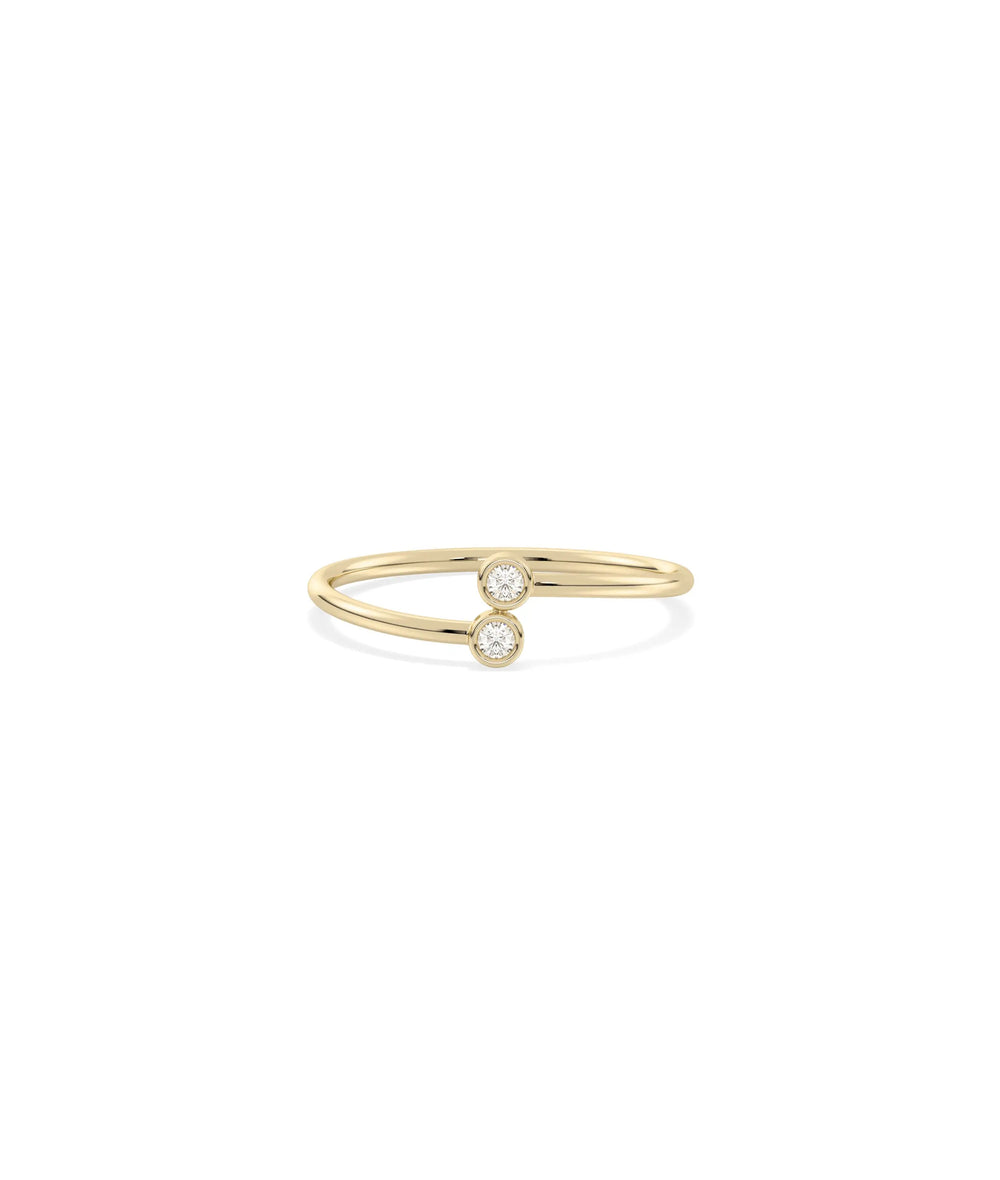 2 Stone Diamond Ring - 79e | Everyday 14K Gold Jewelry