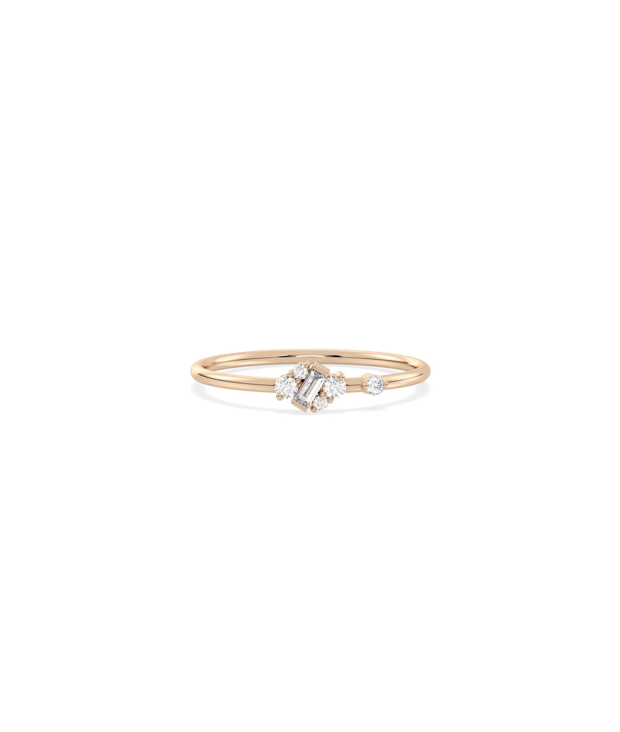 Mix Shape Diamond Cluster Band Ring - 79e | Everyday 14K Gold Jewelry