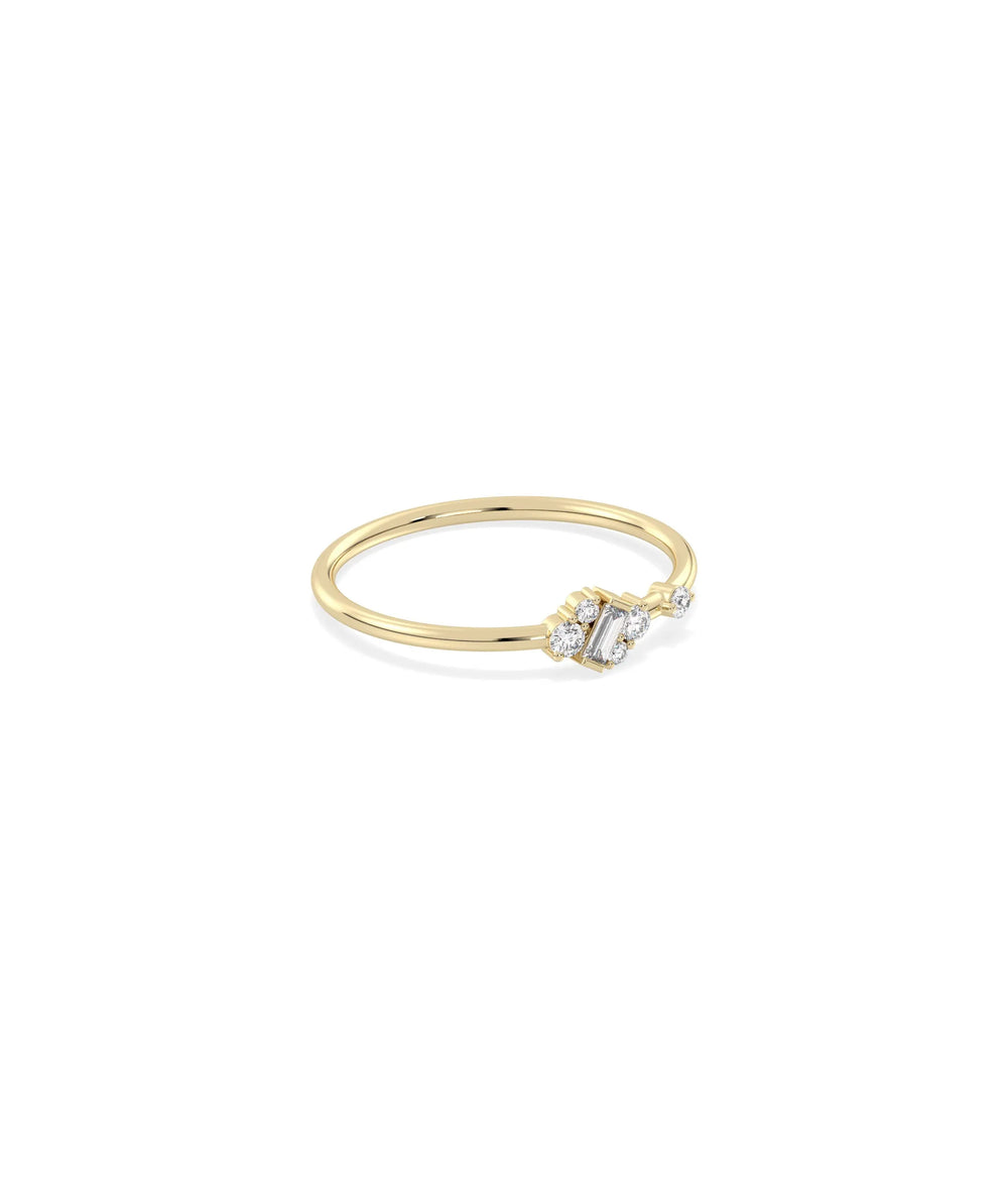 Mix Shape Diamond Cluster Band Ring - 79e | Everyday 14K Gold Jewelry