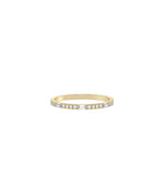 Diamond Round and Baguette Band Ring yellow gold showcasing mixed diamond cuts
