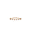 Rose gold eternity band ring featuring sleek baguette diamond arrangement