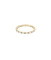 Baguette eternity ring side view displaying delicate 1.5mm width and linear design